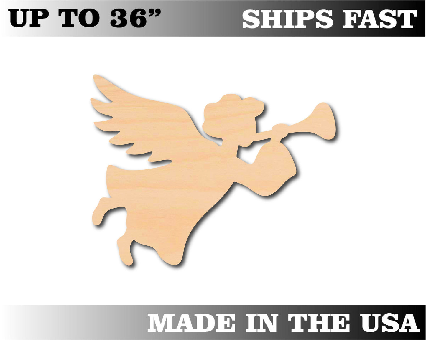 Unfinished Wooden Angel Trumpet Shape | Craft Supply **Bulk Pricing Available**  SHIPS FAST*thicknesses are NOMINAL*