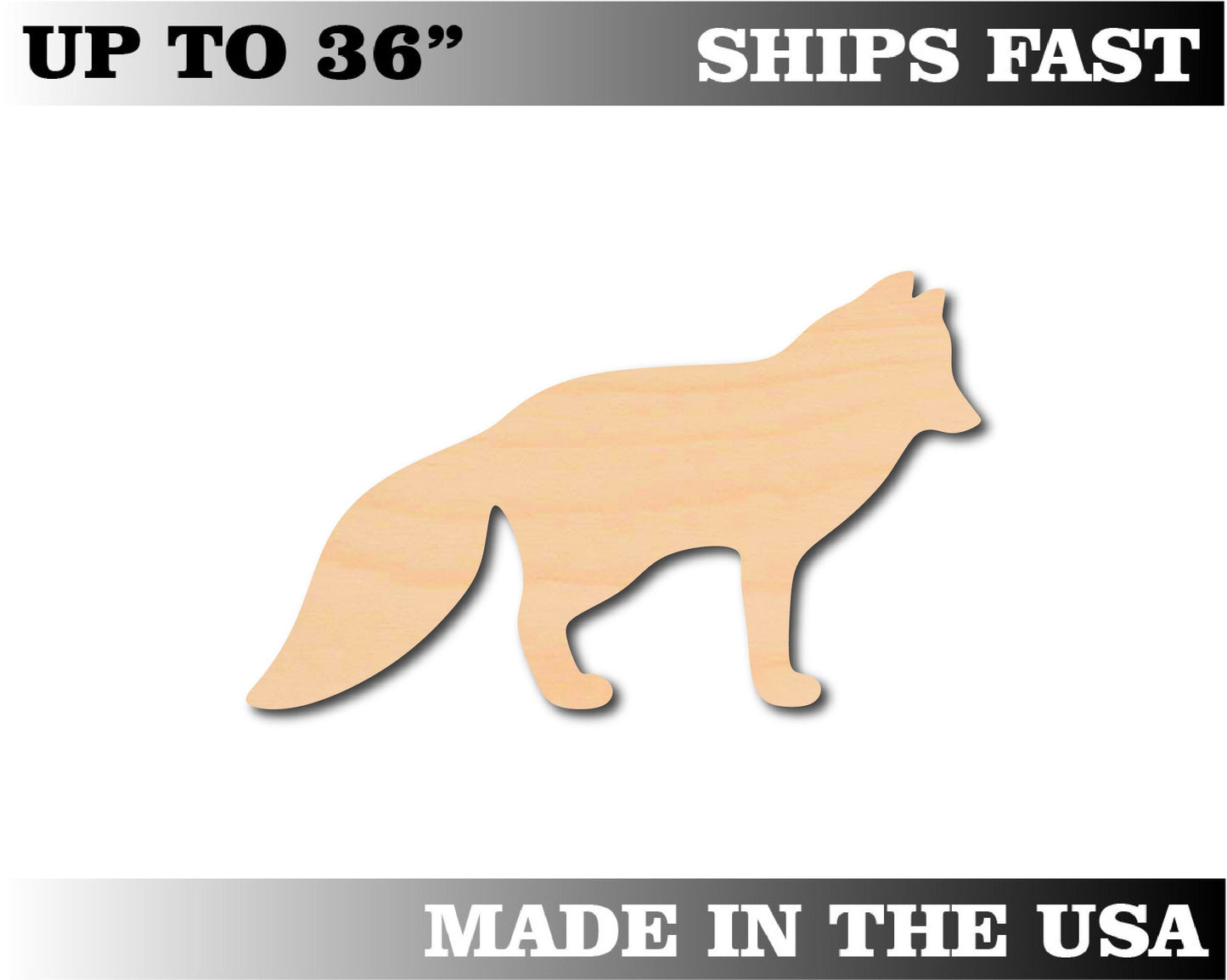 Unfinished Wooden Arctic Fox Shape | Craft Supply **Bulk Pricing Available**  SHIPS FAST*thicknesses are NOMINAL*