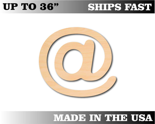 Unfinished Wooden At @ Symbol Shape | Craft Supply **Bulk Pricing Available**  SHIPS FAST*thicknesses are NOMINAL*