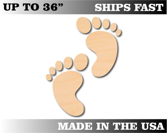 Unfinished Wooden Baby Feet Shape | Craft Supply **Bulk Pricing Available**  SHIPS FAST*thicknesses are NOMINAL*