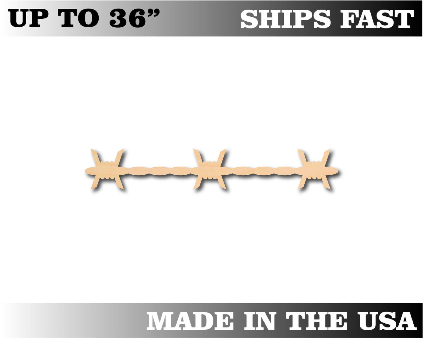 Unfinished Wooden Barbed Wire Shape Craft Supply **Bulk Pricing Available**  SHIPS FAST*thicknesses are NOMINAL*