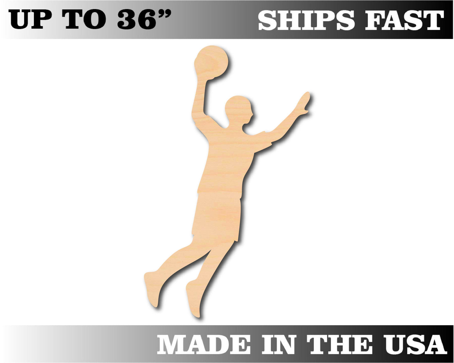 Unfinished Wooden Basketball Player Shape | Craft Supply **Bulk Pricing Available**  SHIPS FAST*thicknesses are NOMINAL*