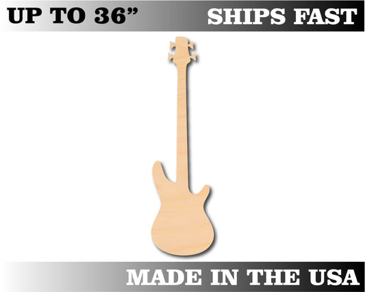Unfinished Wooden Bass Guitar Shape | Craft Supply **Bulk Pricing Available**  SHIPS FAST*thicknesses are NOMINAL*