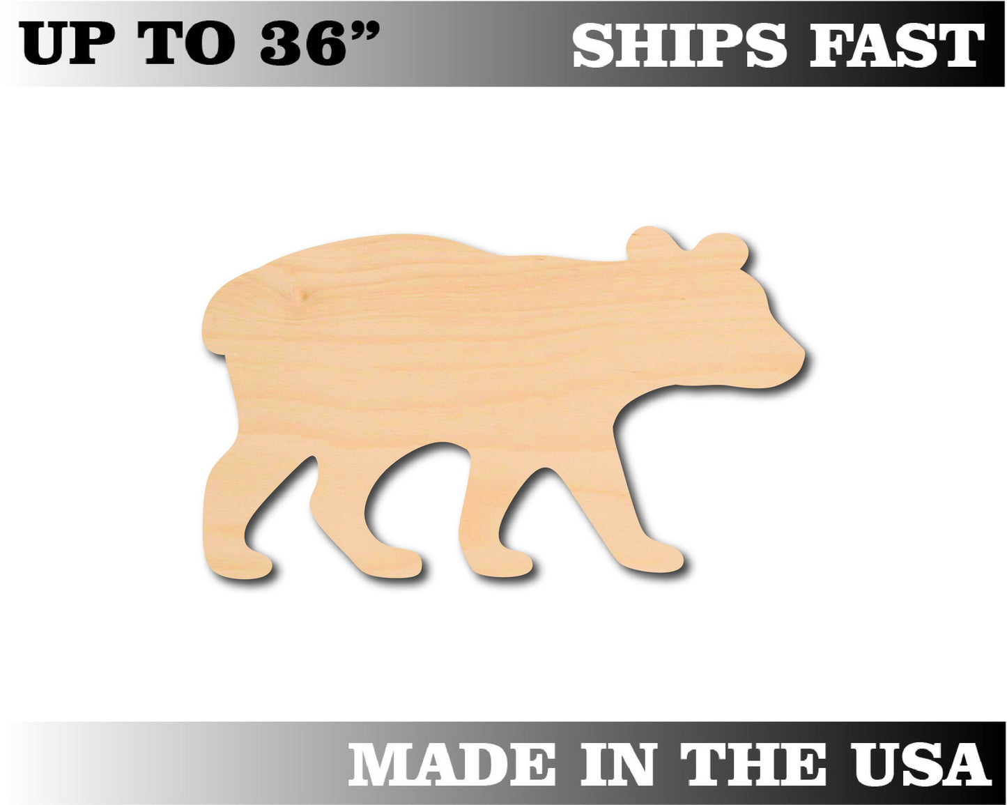 Unfinished Wooden Bear Cub Shape | Craft Supply **Bulk Pricing Available**  SHIPS FAST*thicknesses are NOMINAL*