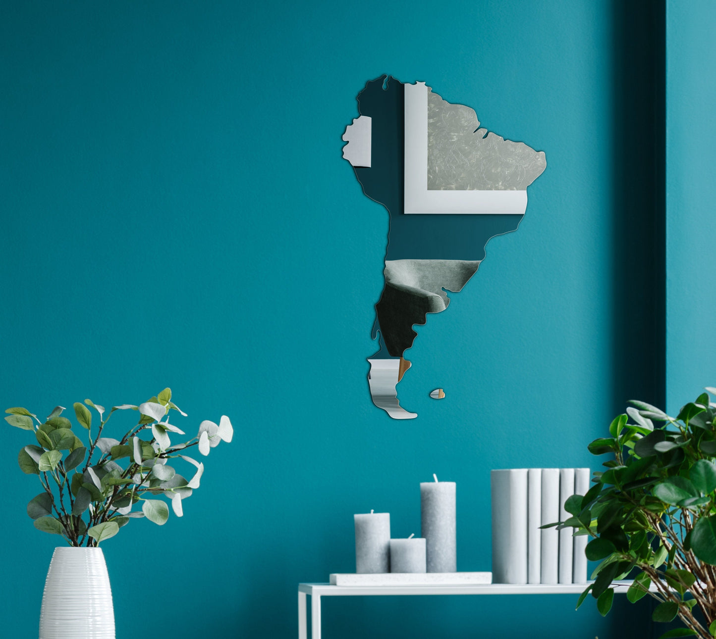 Decorative South America Shaped Acrylic Mirror | Many Continent Shapes Available