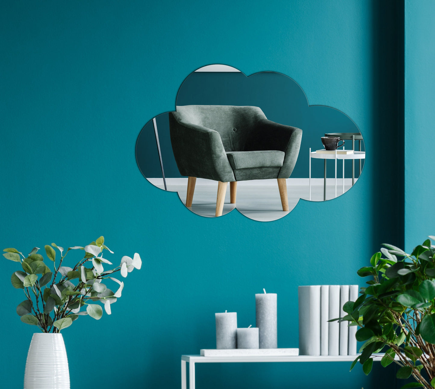 Decorative Cloud V1 Shaped Acrylic Mirror | Many Cloud Shapes Available