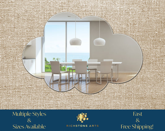 Decorative Cloud V1 Shaped Acrylic Mirror | Many Cloud Shapes Available