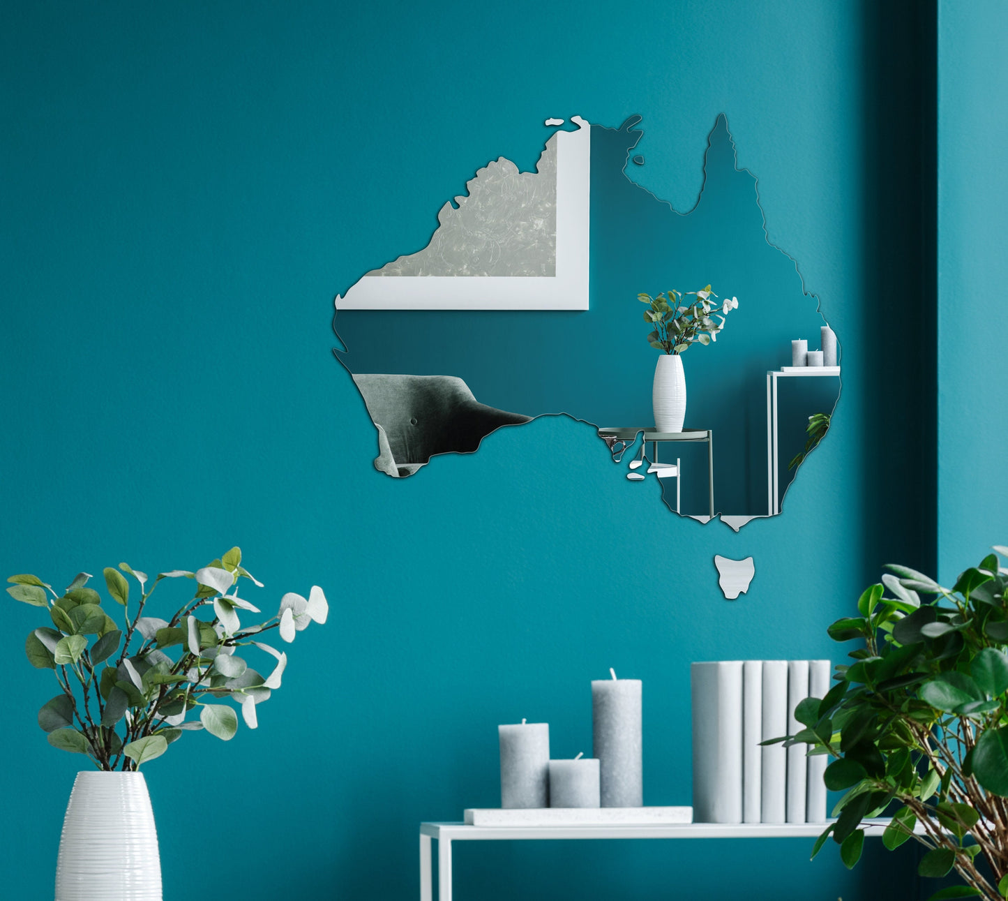 Decorative Australia Shaped Acrylic Mirror | Many Continent Shapes Available