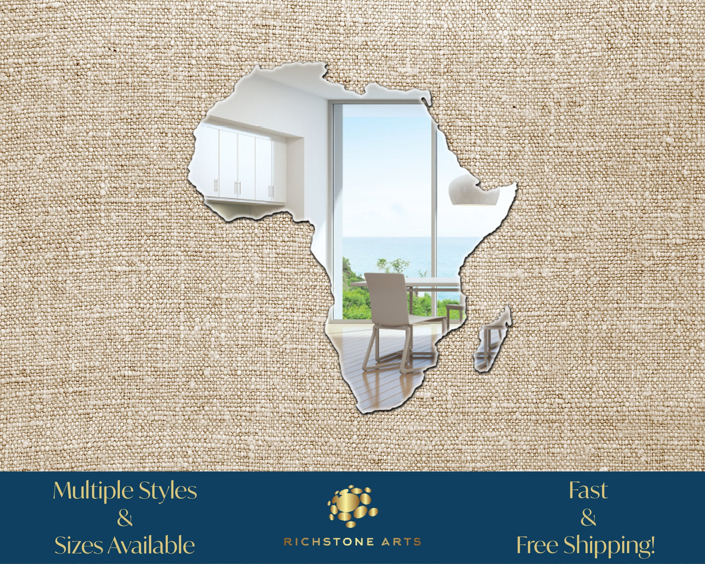 Decorative Africa Shaped Acrylic Mirror | Many Continent Shapes Available