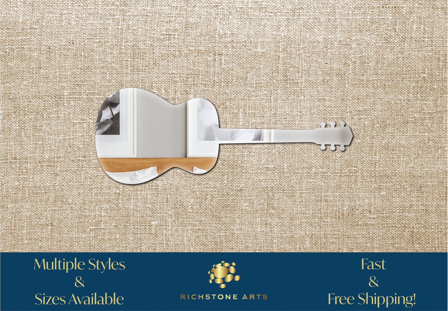 Decorative Acoustic Guitar Shaped Acrylic Mirror | Many Shapes Available