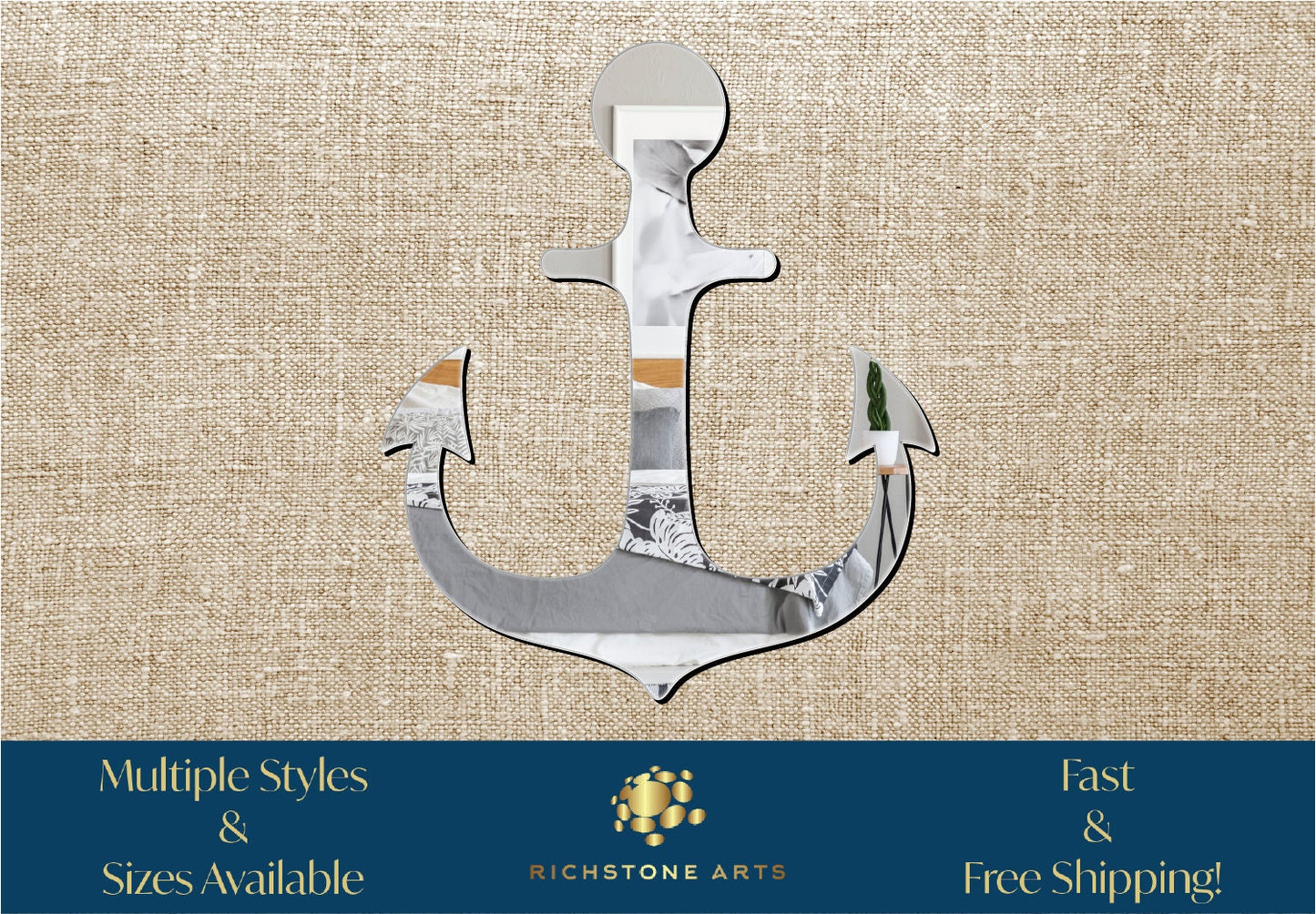 Decorative Anchor Shaped Acrylic Mirror | Many Shapes Available