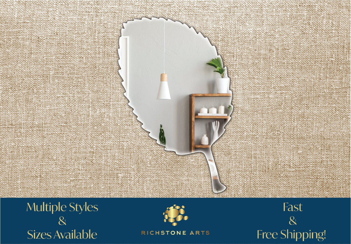 Decorative Apple Leaf Shaped Acrylic Mirror | Many Shapes Available