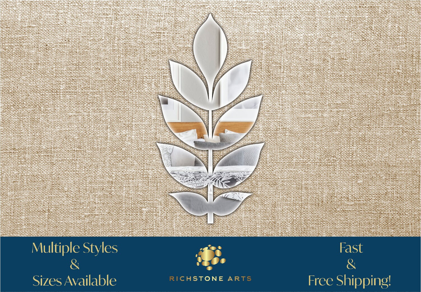 Decorative Ash Leaf Shaped Acrylic Mirror | Many Shapes Available