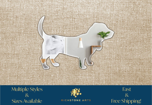 Decorative Basset Hound Shaped Acrylic Mirror | Many Shapes Available