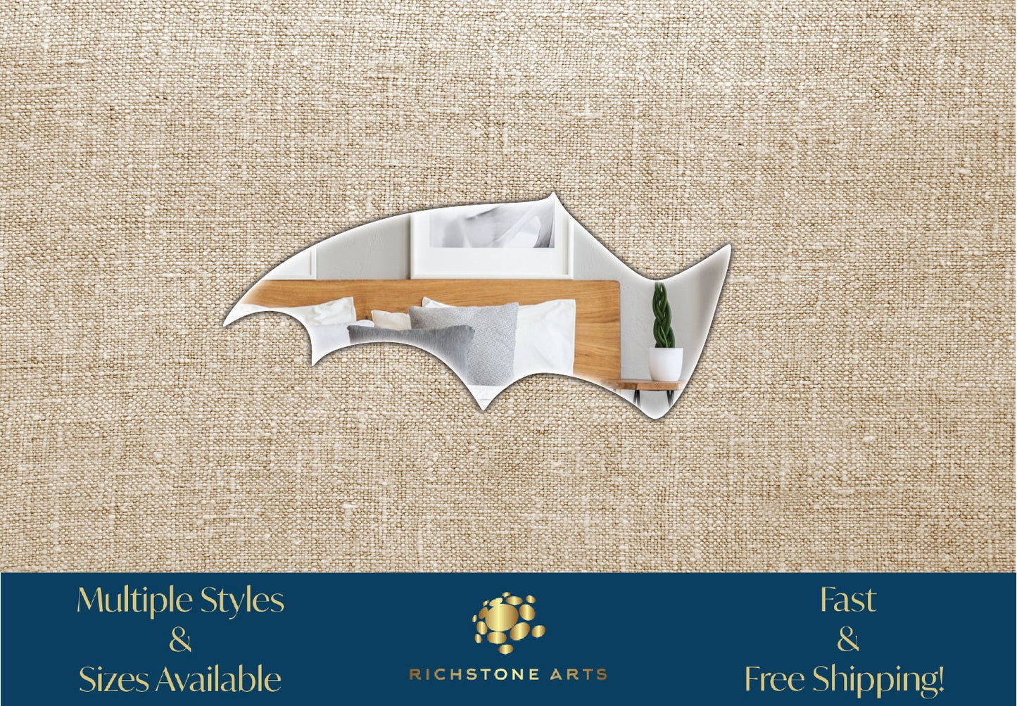 Decorative Bat Wing Shaped Acrylic Mirror | Many Shapes Available