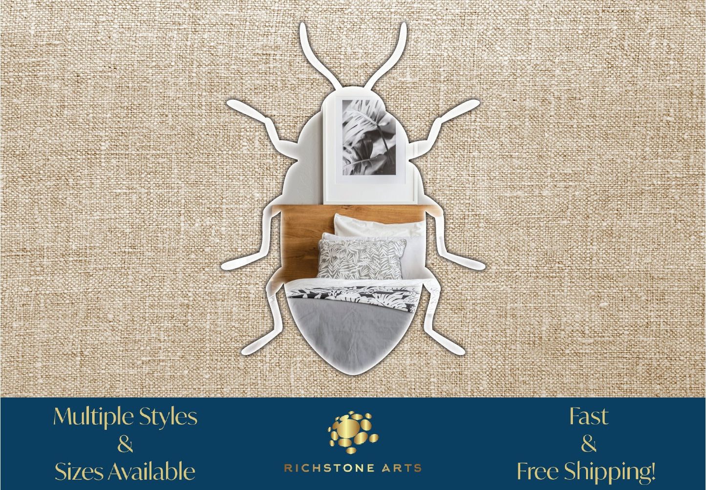 Decorative Beetle Shaped Acrylic Mirror | Many Shapes Available