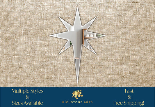 Decorative Bethlehem Star Shaped Acrylic Mirror | Many Shapes Available