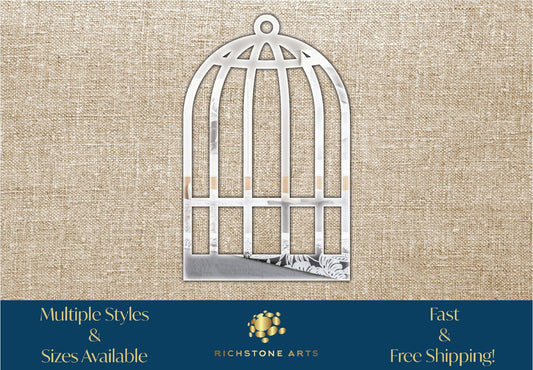 Decorative Bird Cage Shaped Acrylic Mirror | Many Shapes Available