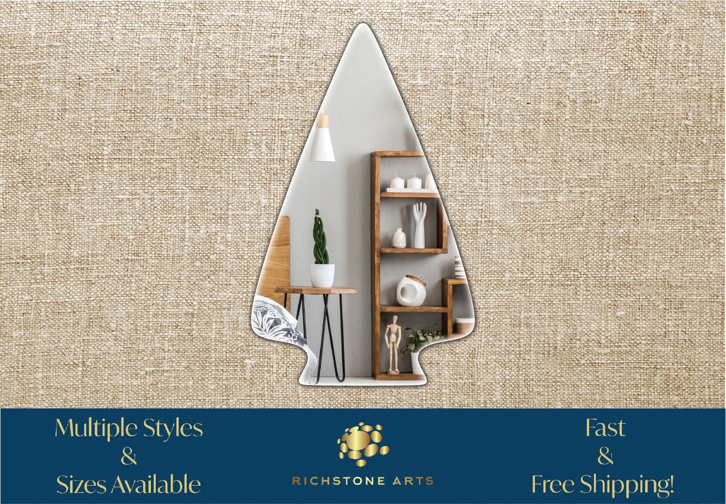 Decorative Arrowhead Shaped Acrylic Mirror | Many Shapes Available