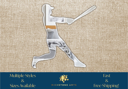 Decorative Baseball Player Shaped Acrylic Mirror | Many Shapes Available