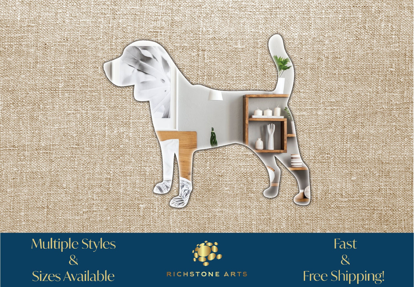 Decorative Beagle Shaped Acrylic Mirror | Many Shapes Available