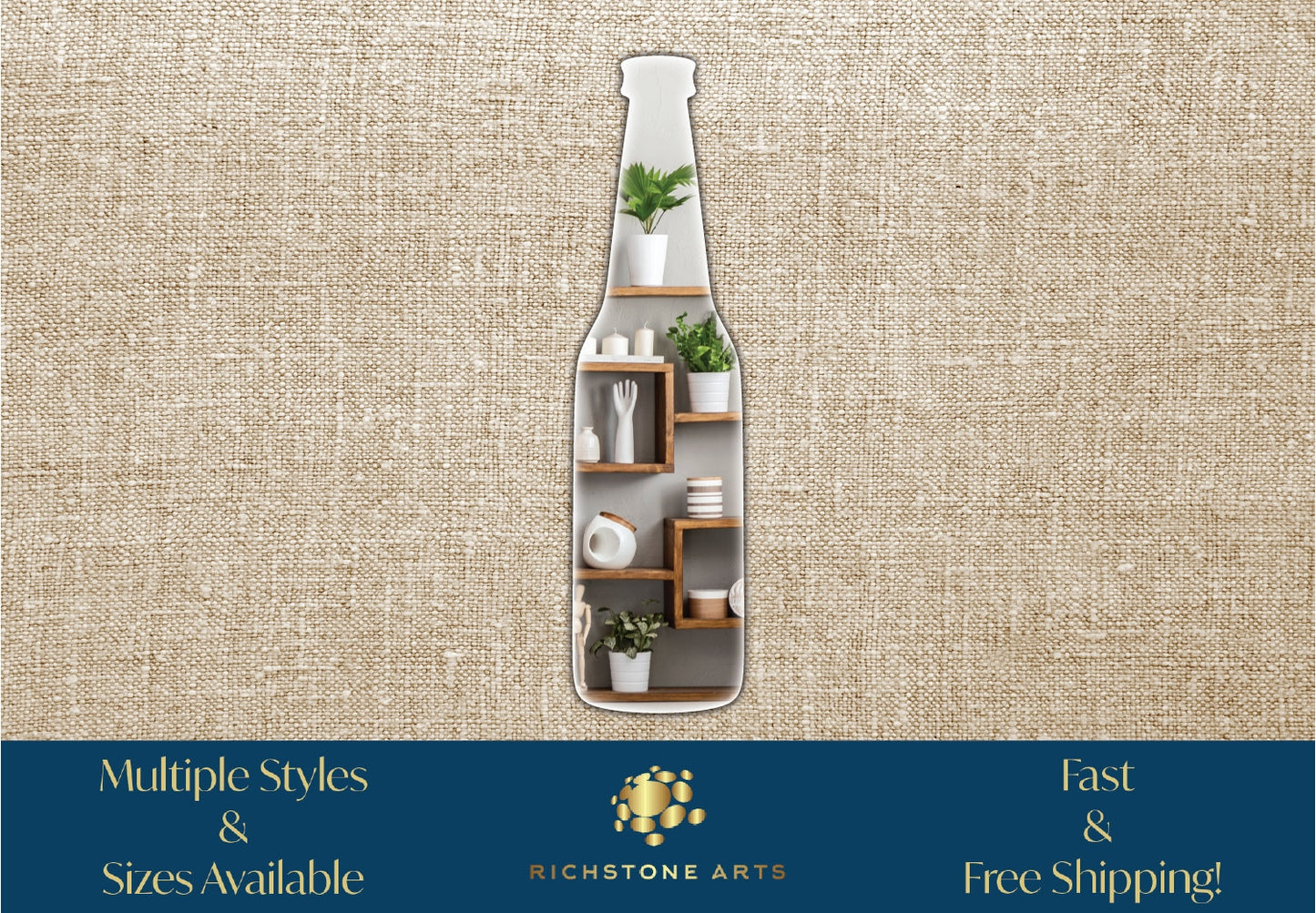 Decorative Beer Bottle Shaped Acrylic Mirror | Many Shapes Available