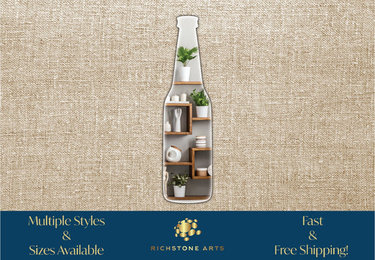 Decorative Beer Bottle Shaped Acrylic Mirror | Many Shapes Available