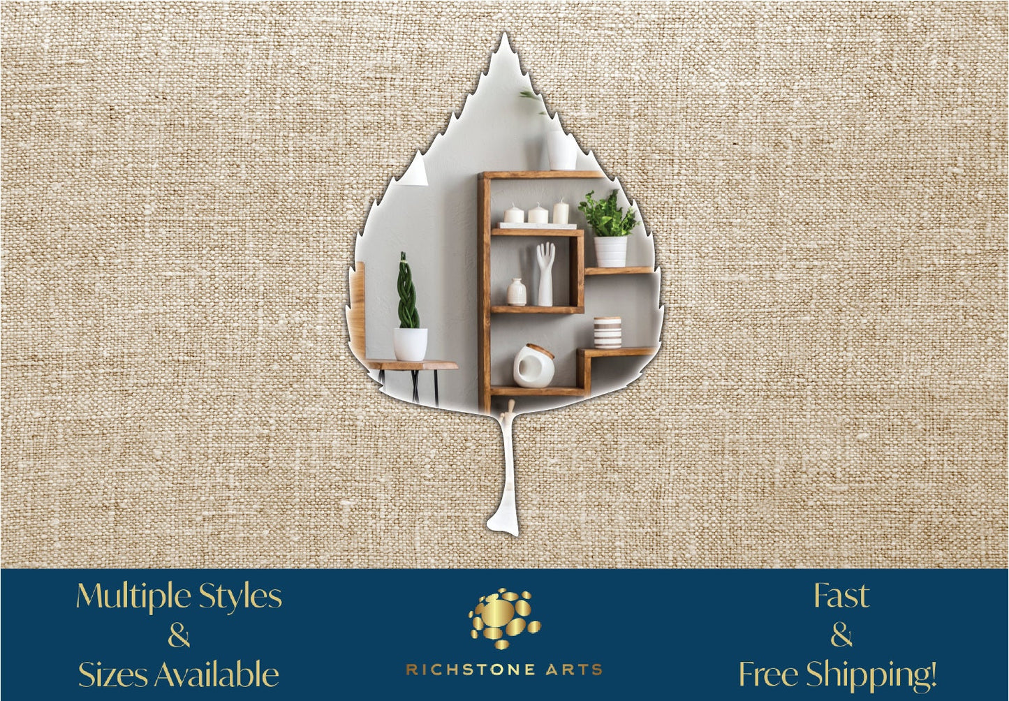 Decorative Birch Leaf Shaped Acrylic Mirror | Many Shapes Available