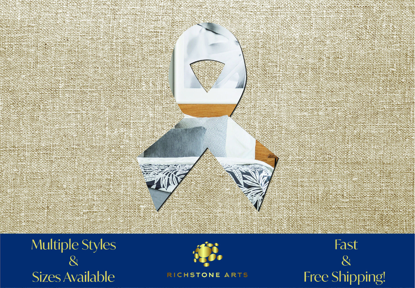 Decorative Cancer Ribbon Shaped Acrylic Mirror | Many Shapes Available