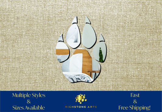 Decorative Cougar Paw Shaped Acrylic Mirror | Many Shapes Available