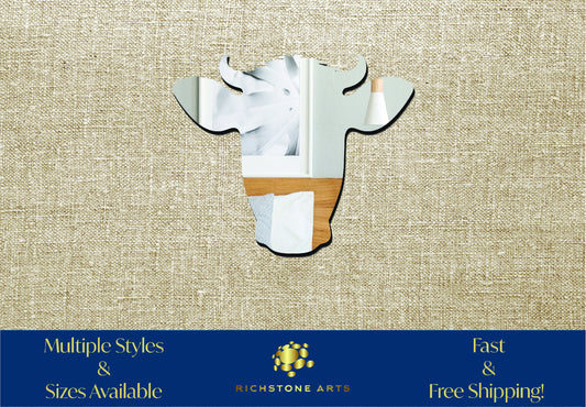 Decorative Cow Head Shaped Acrylic Mirror | Many Shapes Available