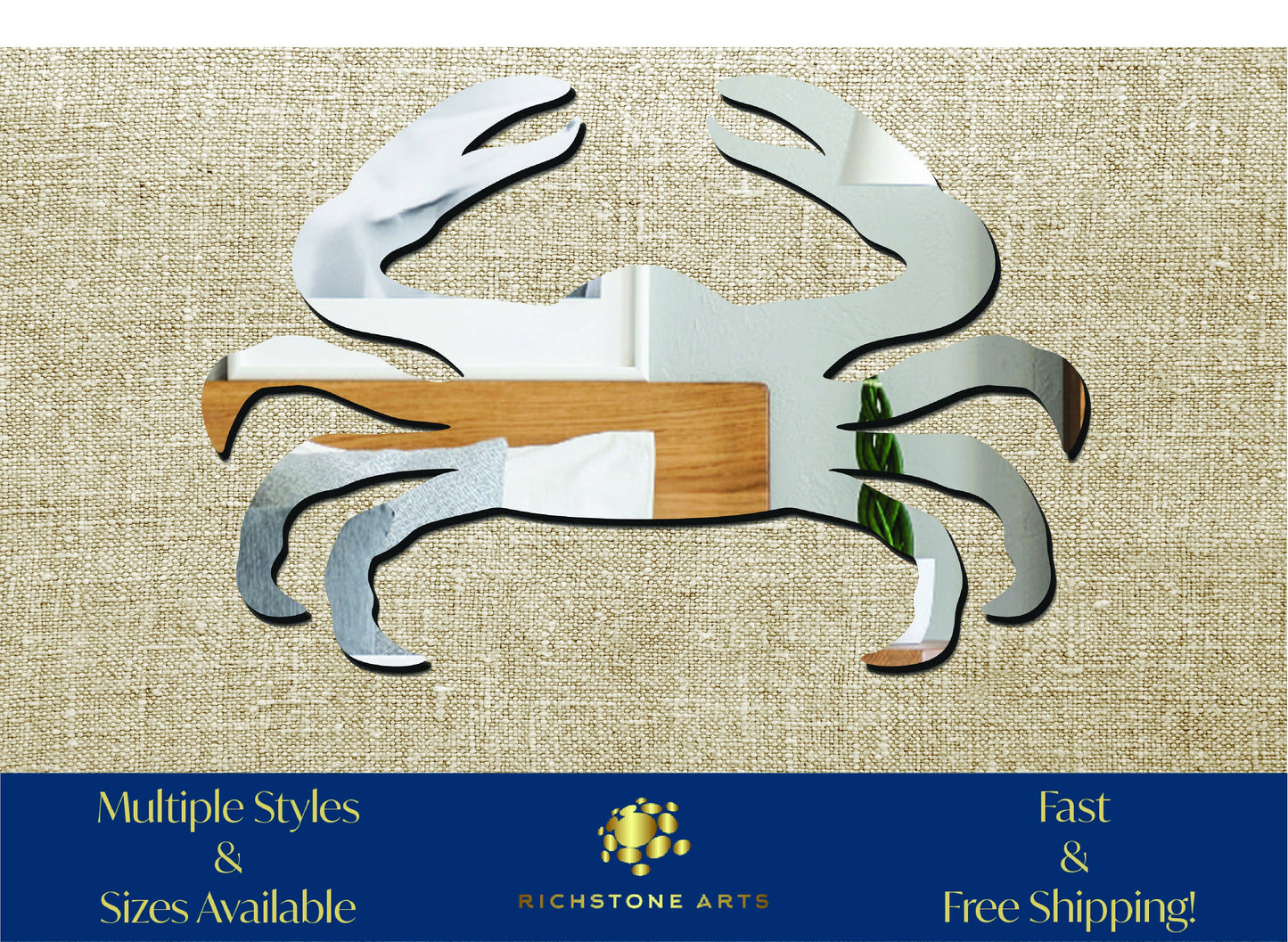 Decorative Crab Shaped Acrylic Mirror | Many Shapes Available