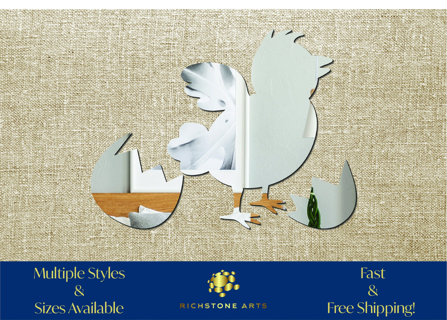 Decorative Easter Chick Shaped Acrylic Mirror | Many Shapes Available