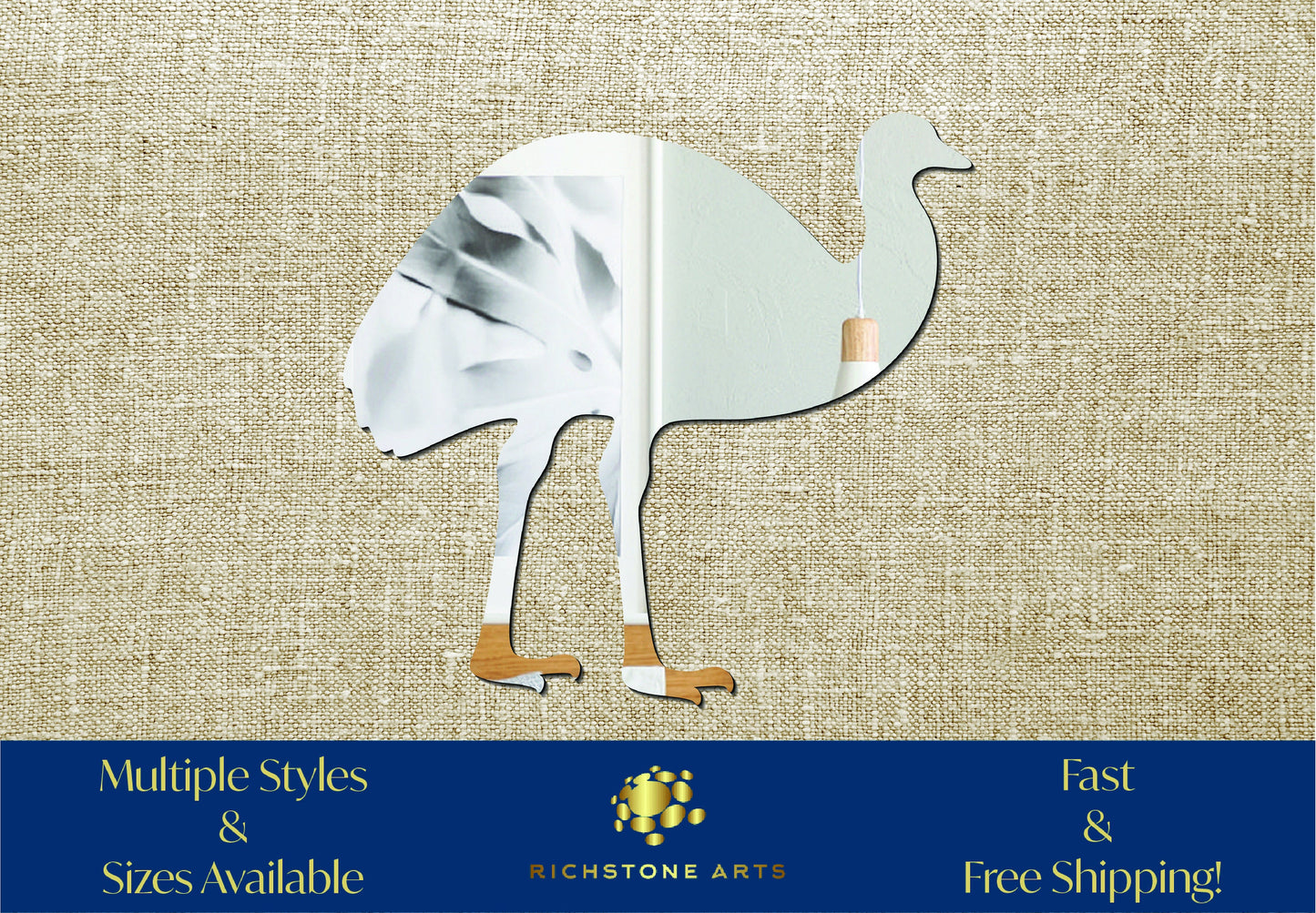 Decorative Emu Shaped Acrylic Mirror | Many Shapes Available