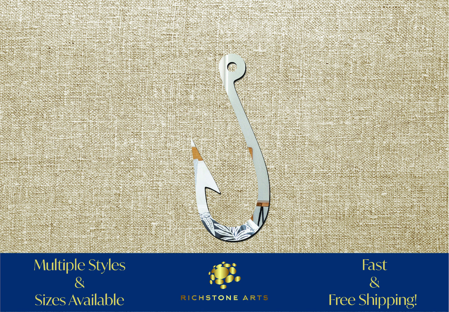 Decorative Fish Hook Shaped Acrylic Mirror | Many Shapes Available