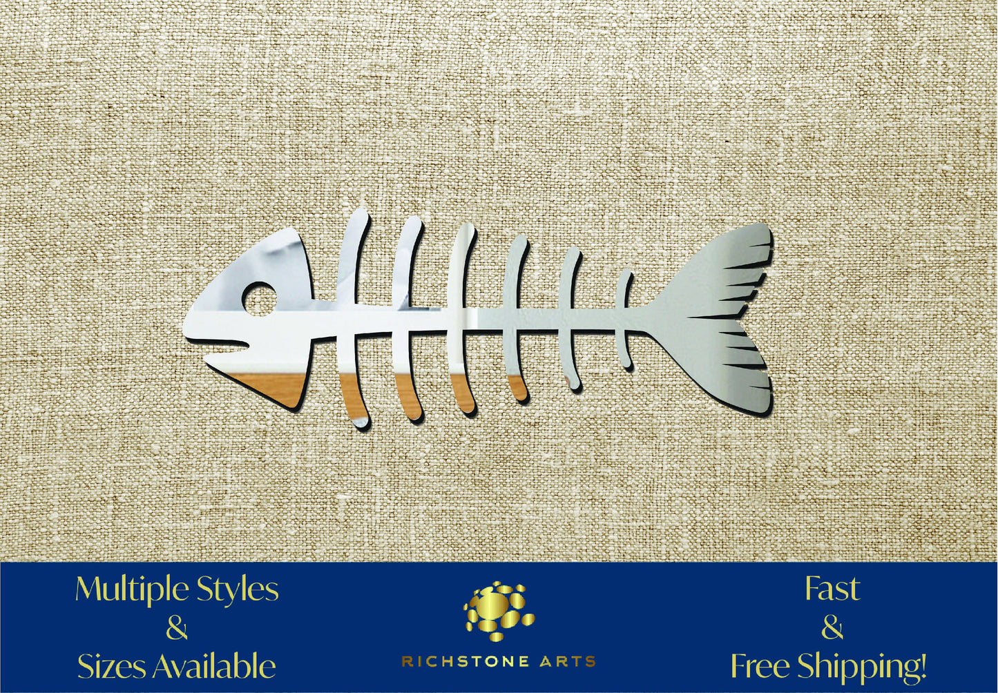 Decorative Fish Skeleton Shaped Acrylic Mirror | Many Shapes Available