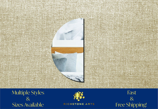 Decorative Half Circle Shaped Acrylic Mirror | Many Shapes Available