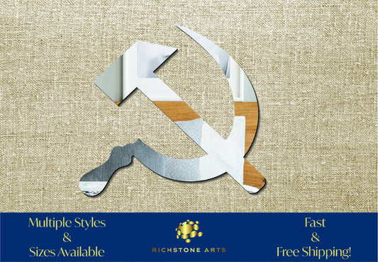 Decorative Hammer & Sickle Shaped Acrylic Mirror | Many Shapes Available