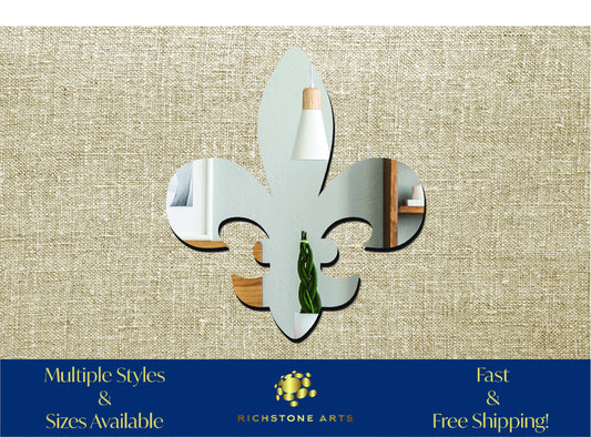 Decorative Fleur De Lis Shaped Acrylic Mirror | Many Shapes Available