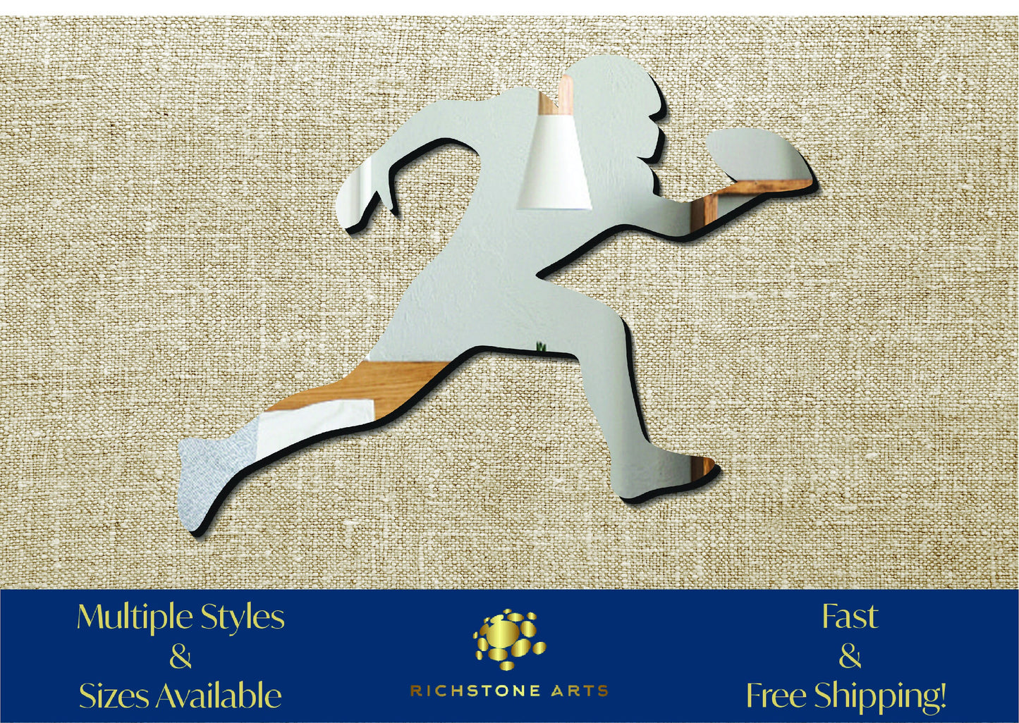 Decorative Football Player Shaped Acrylic Mirror | Many Shapes Available