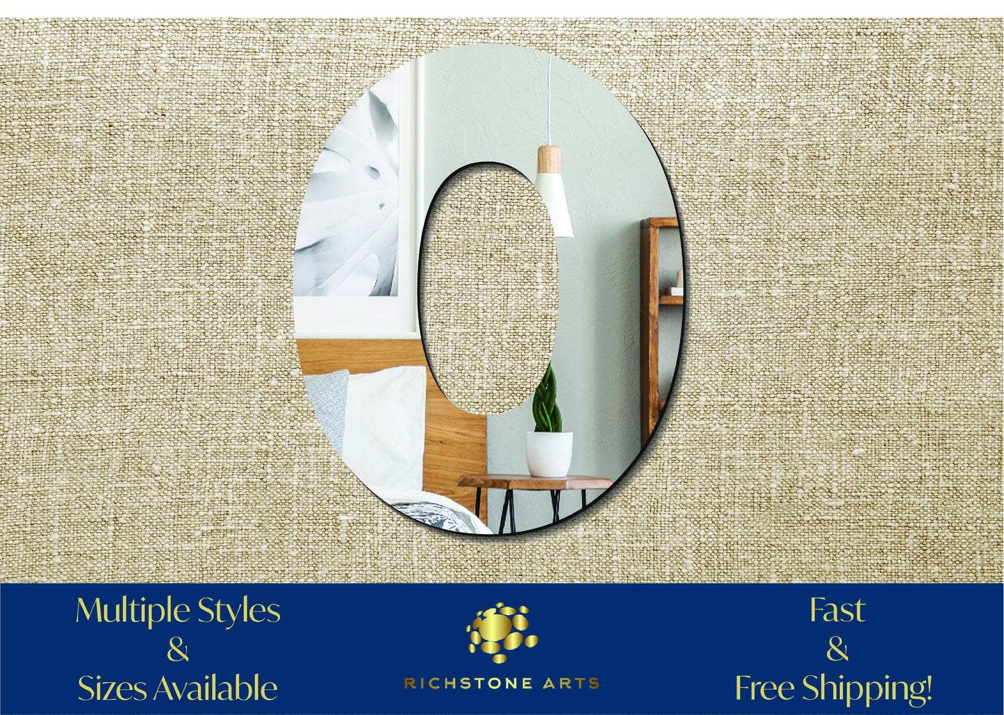 Decorative Lowercase o Shaped Acrylic Mirror | Many Shapes Available