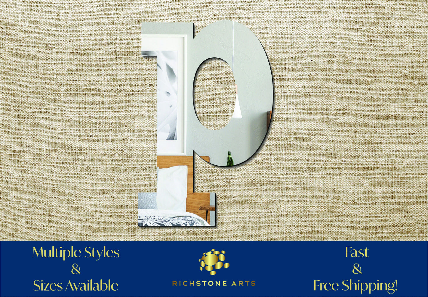 Decorative Lowercase p Shaped Acrylic Mirror | Many Shapes Available