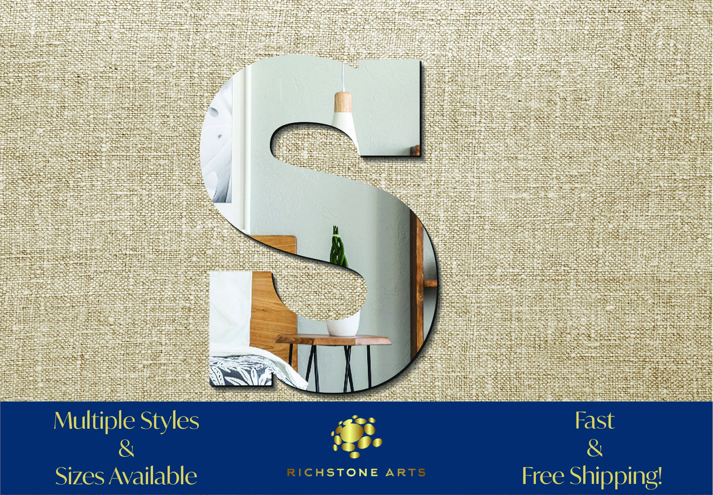 Decorative Lowercase s Shaped Acrylic Mirror | Many Shapes Available