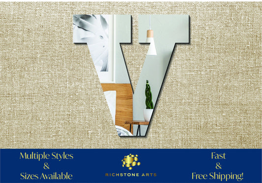 Decorative Lowercase v Shaped Acrylic Mirror | Many Shapes Available