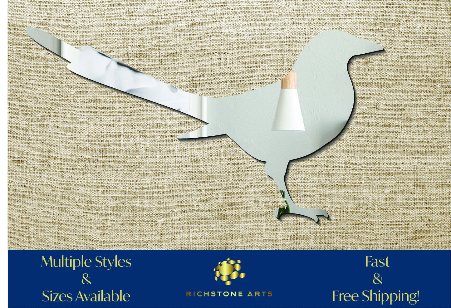 Decorative Magpie Shaped Acrylic Mirror | Many Shapes Available