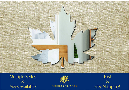 Decorative Maple Leaf Shaped Acrylic Mirror | Many Shapes Available