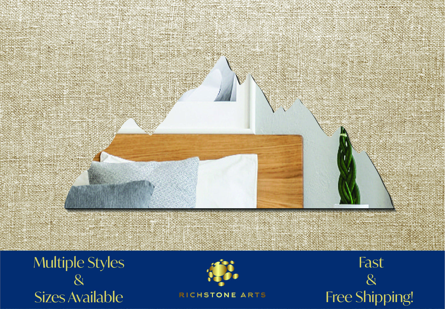 Decorative Mountain Range Shaped Acrylic Mirror | Many Shapes Available