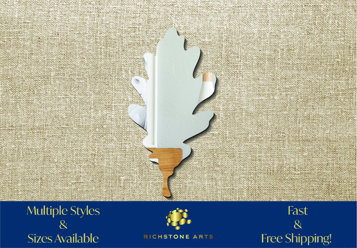 Decorative Oak Leaf Shaped Acrylic Mirror | Many Shapes Available