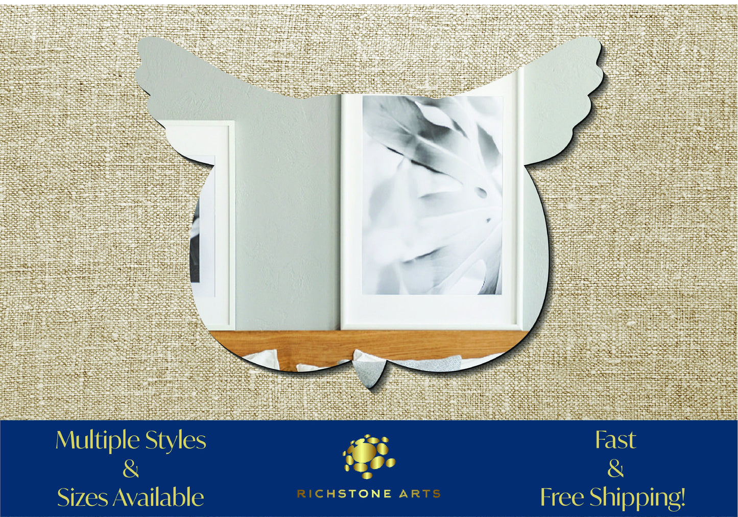 Decorative Owl Head  Shaped Acrylic Mirror | Many Shapes Available