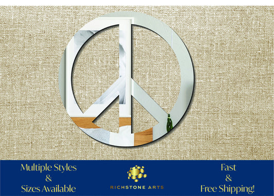 Decorative Peace Sign Shaped Acrylic Mirror | Many Shapes Available